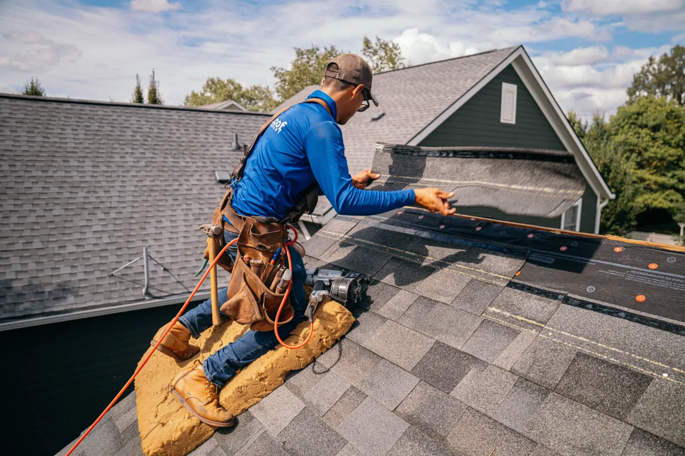 Roof inspection documented on a Lake Hart home