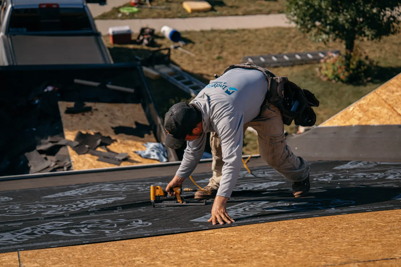 Roof inspection documented on a Lake Hart home